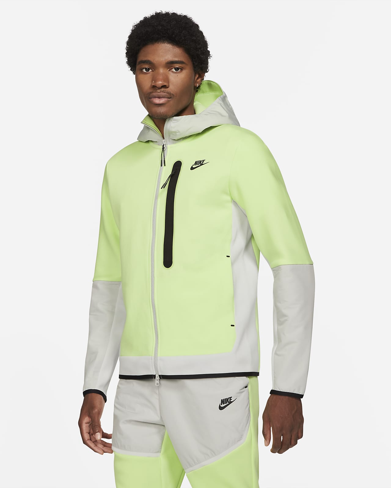 nike tech fleece green hoodie