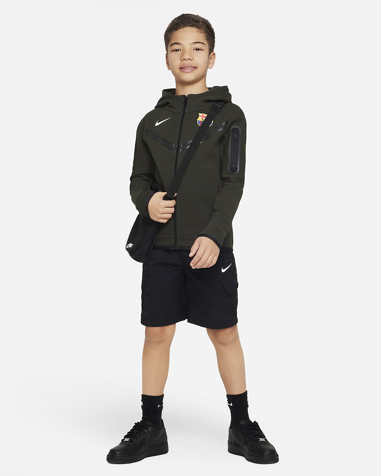 F.C. Barcelona Tech Fleece Kids' (Boys') Hoodie. Nike LU