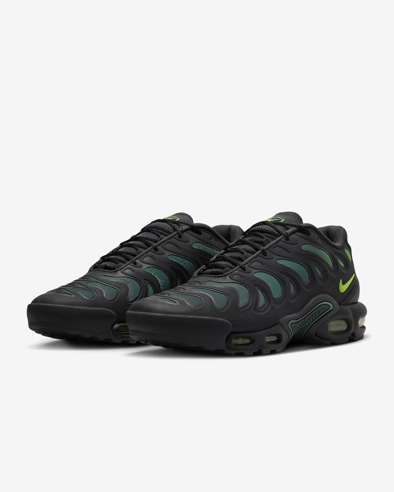 Men's nike black outlet and green shoes