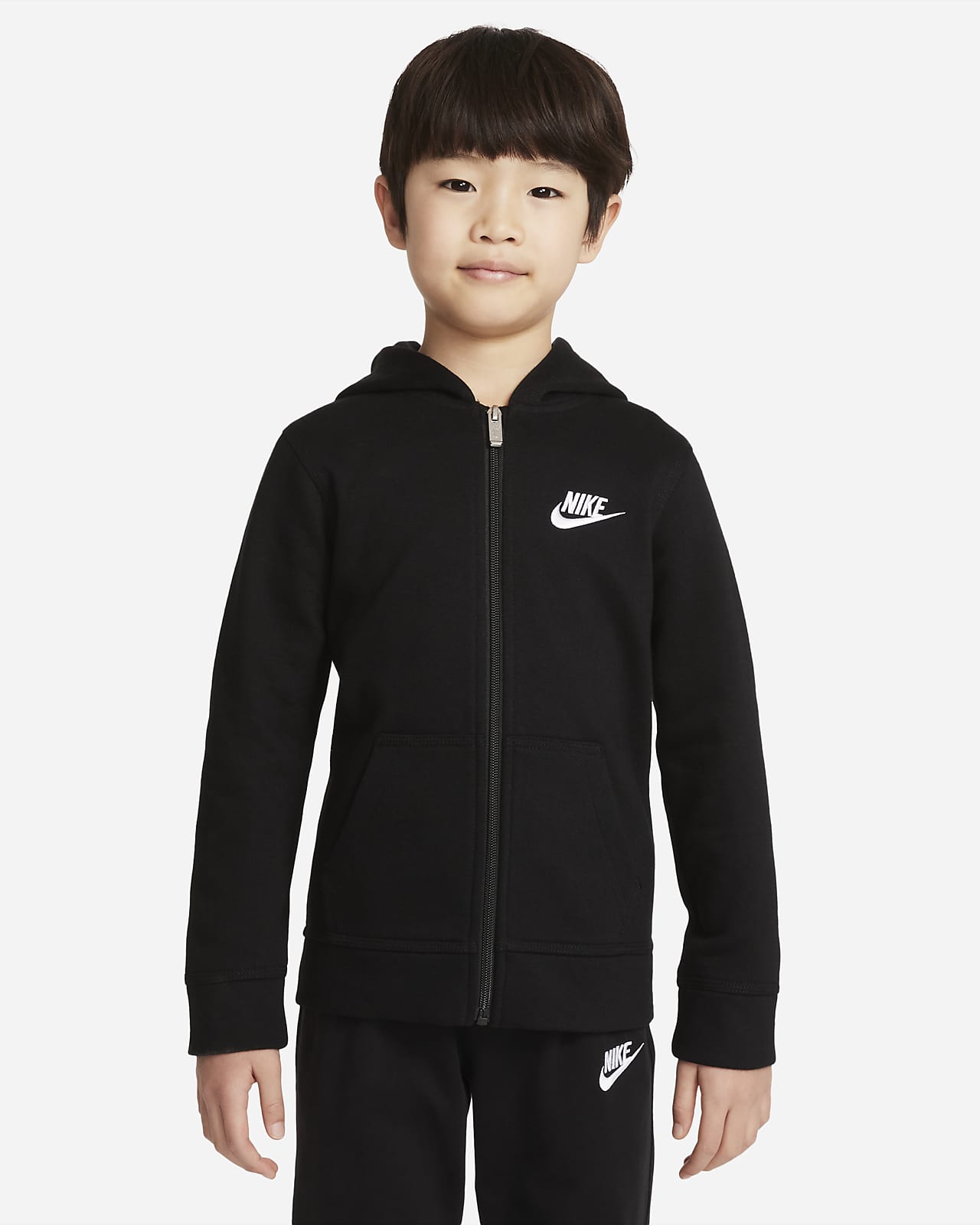 Sudadera con capucha de cierre completo para talla pequeña Sportswear Club Fleece. Nike.com