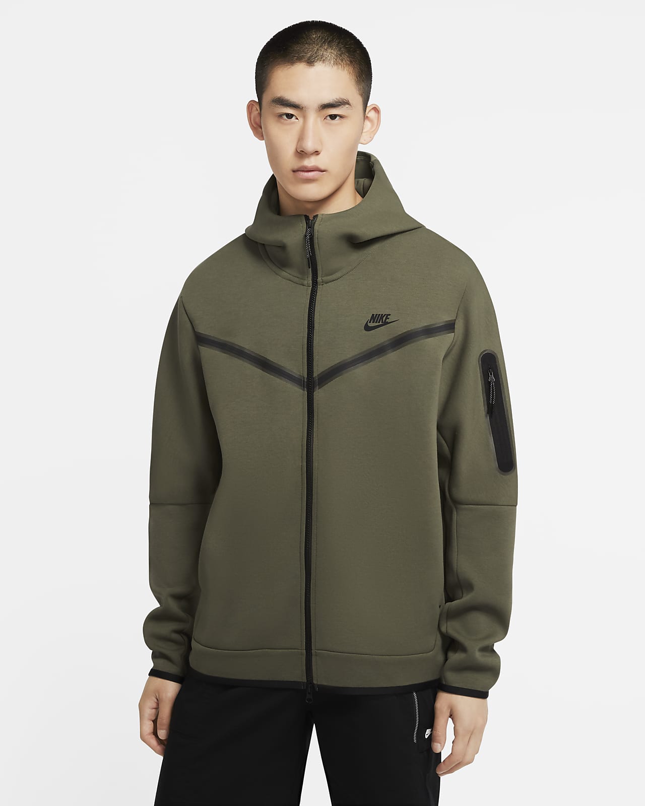 nike tech fleece hoodie men's grey
