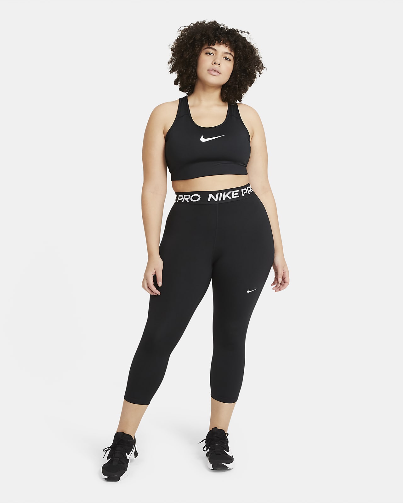 Nike Pro Women's Mid-Rise Crop Leggings (Plus Size). Nike HR