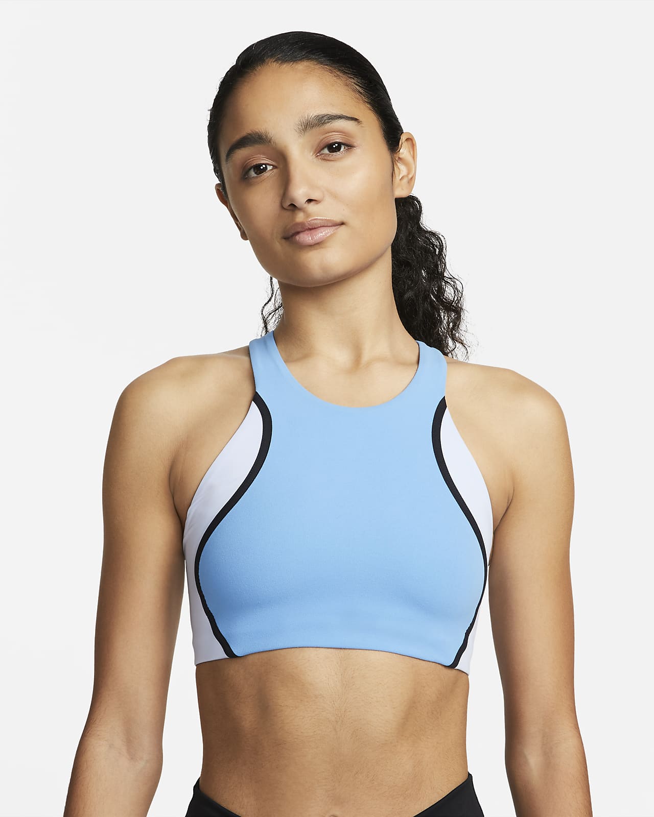 Sport-BH med mediumstöd och tunt foder Nike Yoga Dri-FIT Swoosh för kvinnor