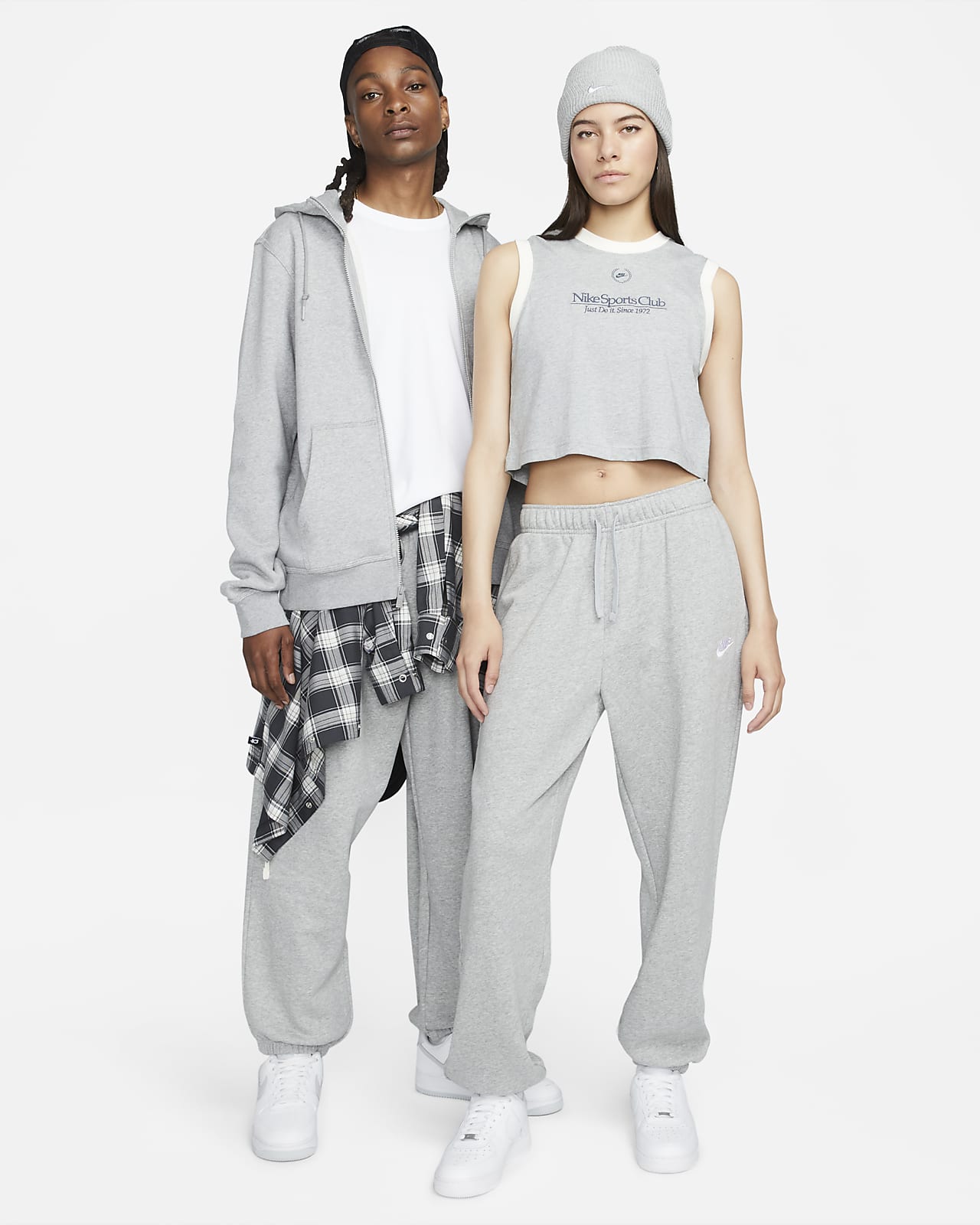 Women's Nike Sportswear Club Fleece Oversized Crop Graphic Hoodie in Grey, Size: Small | DQ5850-063
