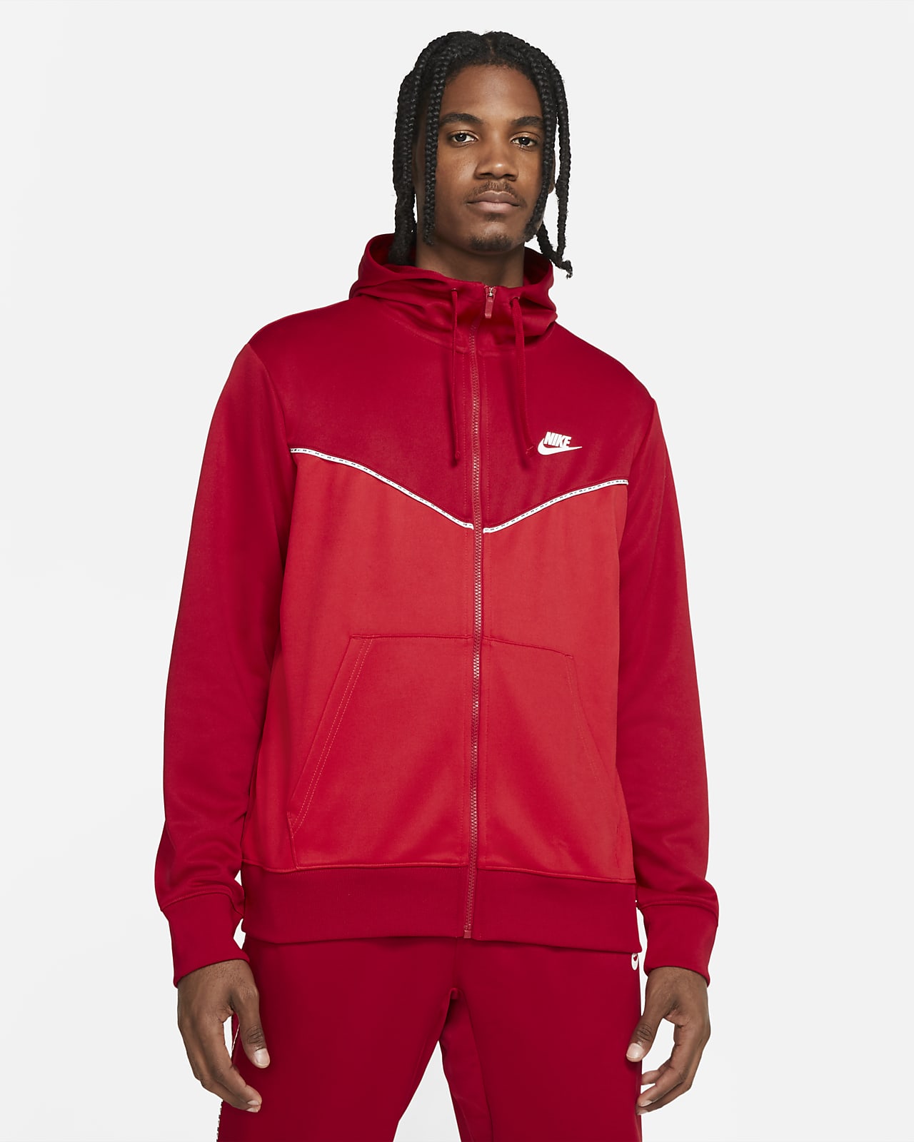 nike sportswear red hoodie