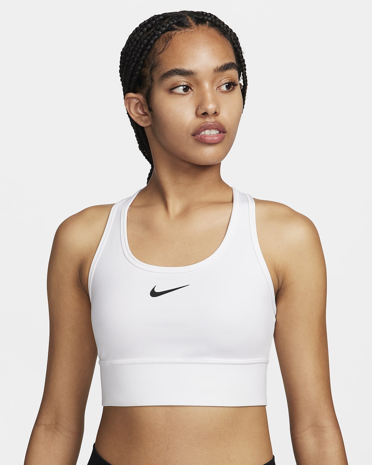 Women's Nike pro padded sports bra Medium cross back White and black