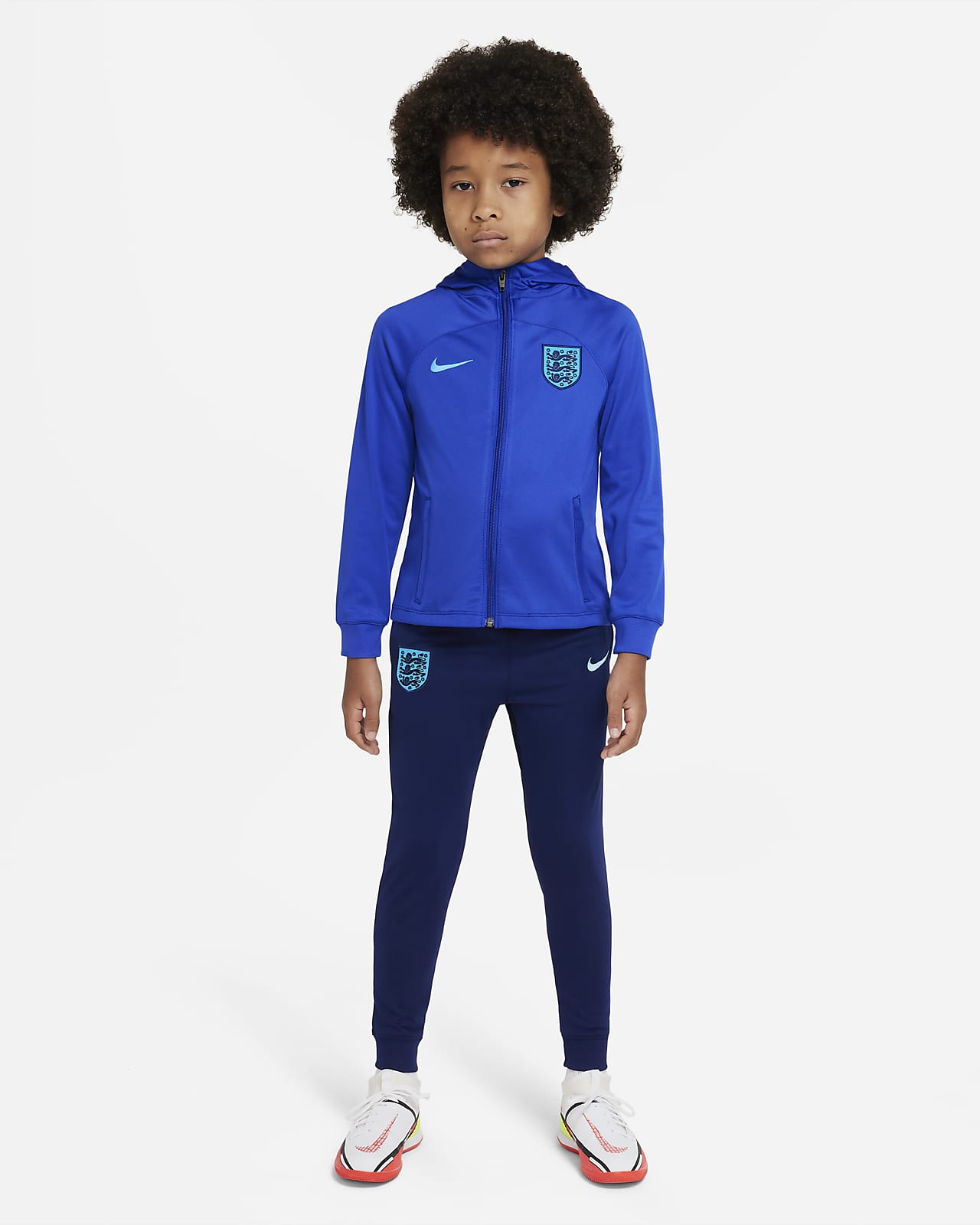 Engeland Strike Nike Dri-FIT voetbaltrainingspak met capuchon voor  kleuters. Nike NL