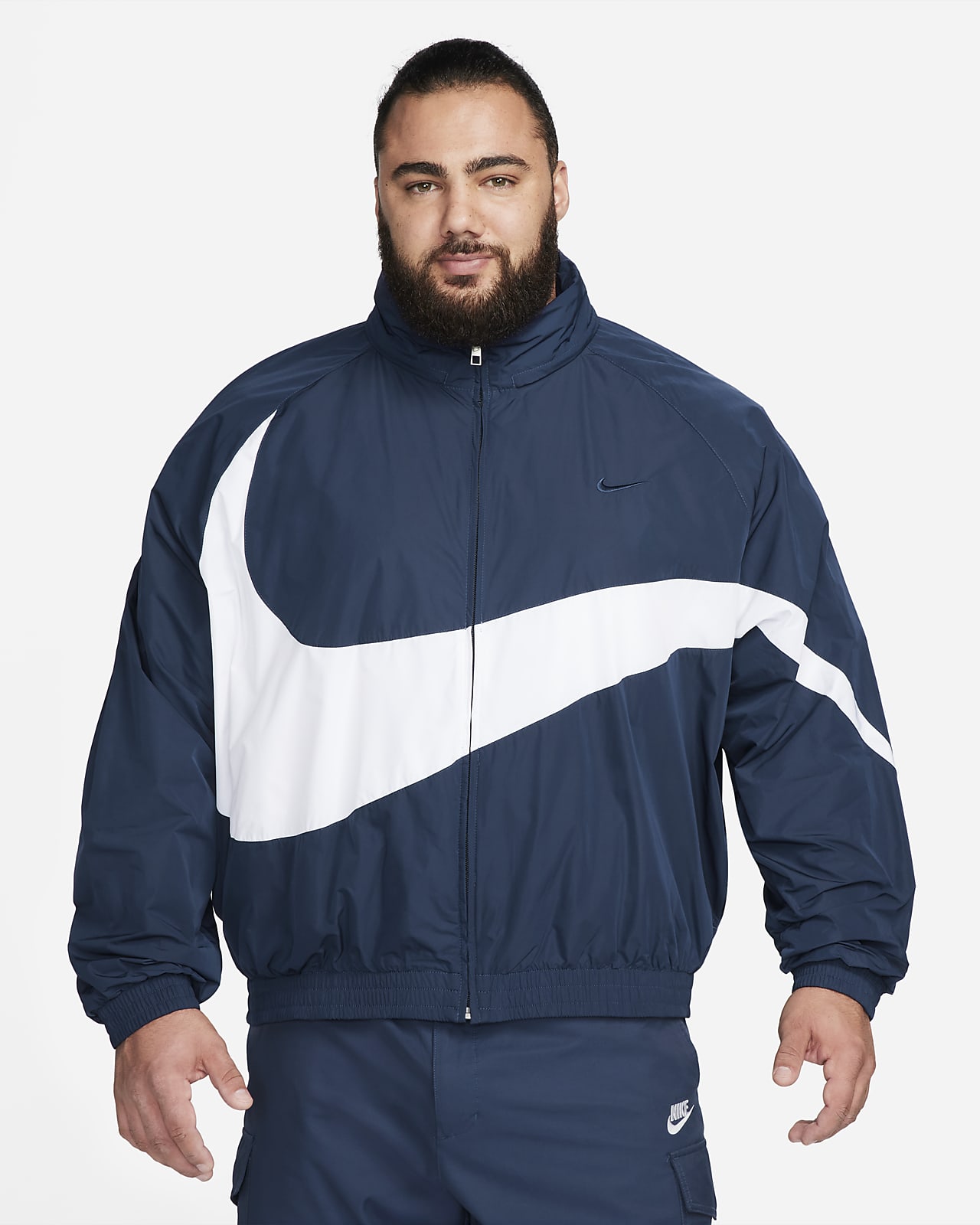 blue windbreaker jacket