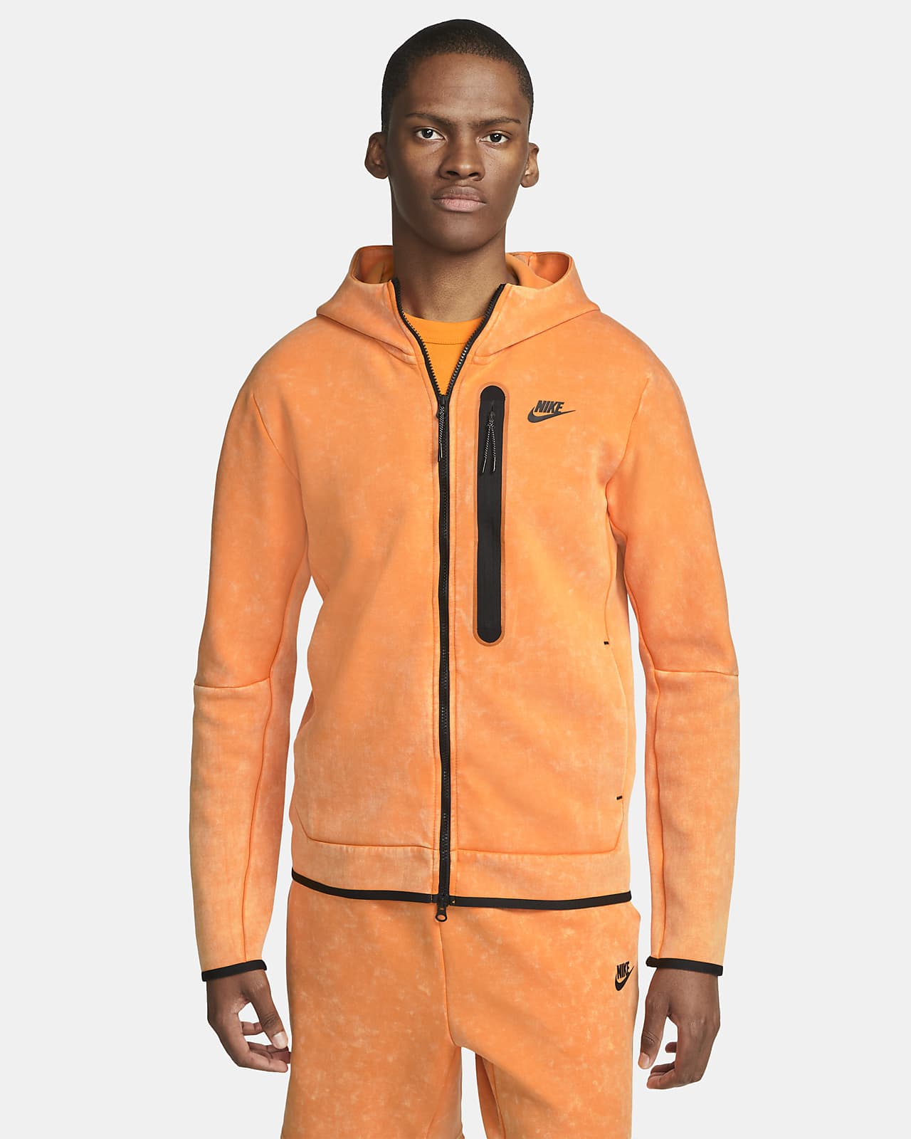 Felpa délavé con cappuccio e zip a tutta lunghezza Nike Sportswear Tech  Fleece – Uomo. Nike IT