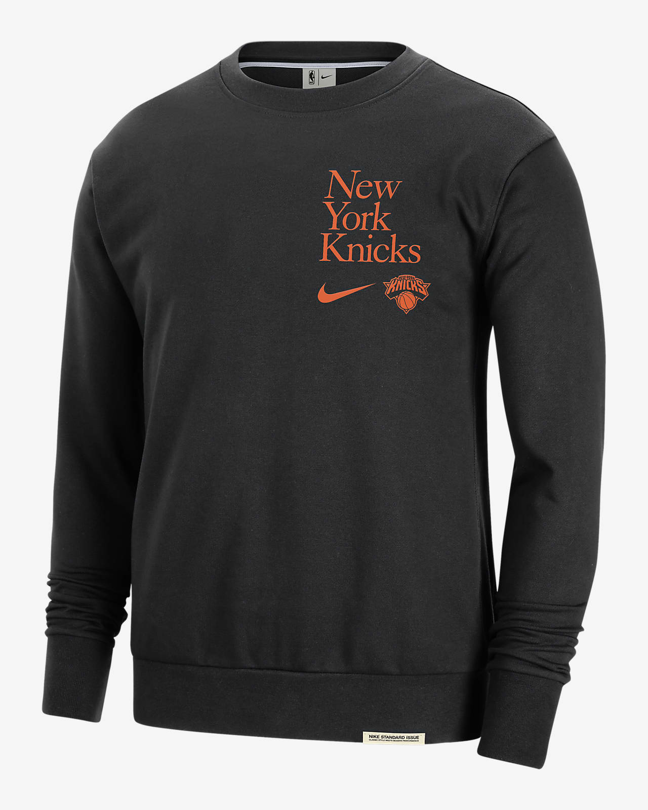 Sudadera de cuello redondo Nike Dri-FIT de la NBA para hombre New York Knicks Standard Issue