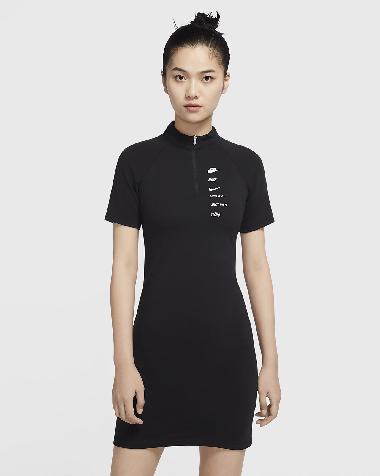 nike swoosh dress black