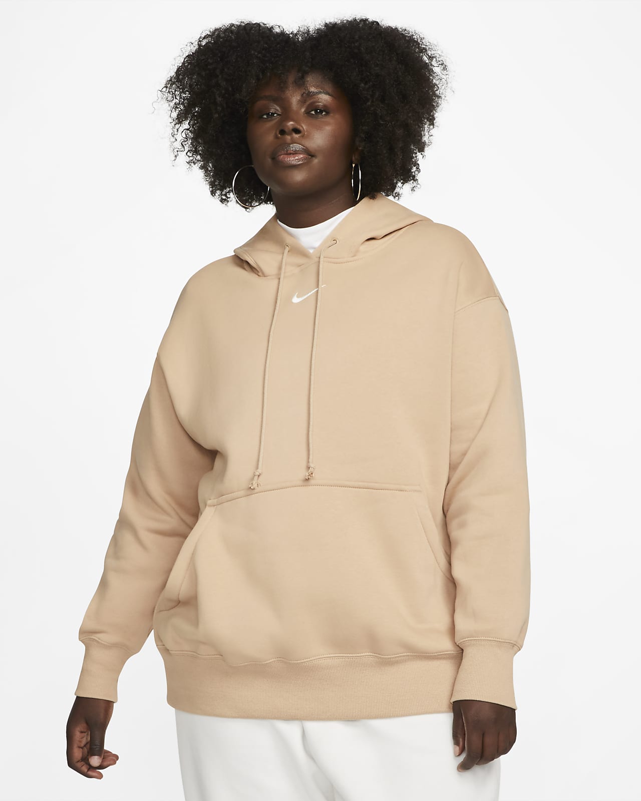 Nike Sportswear Phoenix Fleece Sudadera de chándal de tejido Fleece y cuello redondo (Talla grande) - Mujer