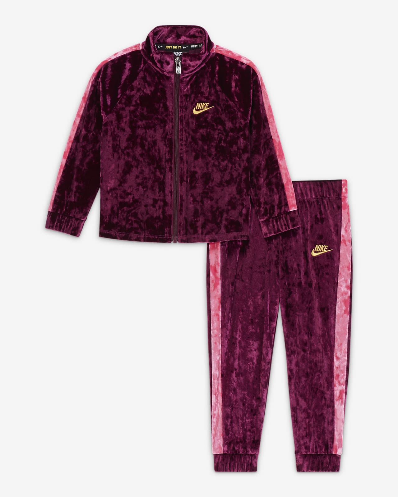 nike red velour tracksuit
