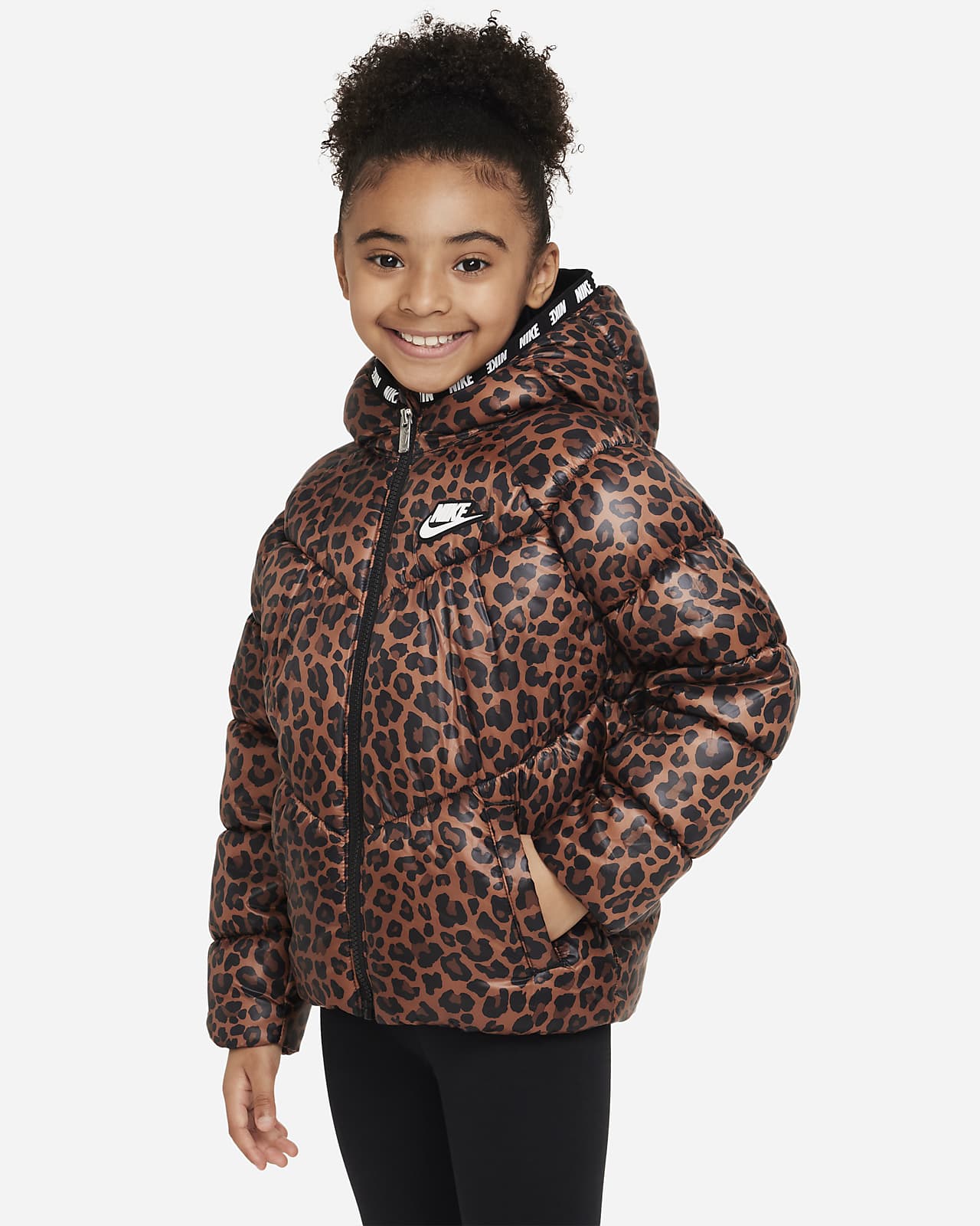 Nike Younger Kids' Printed Hooded Puffer Jacket