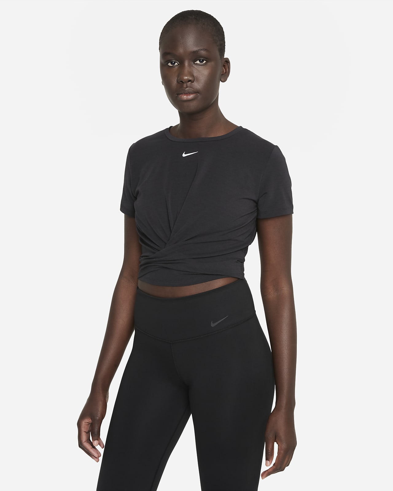 Nike Dri-FIT One Luxe Women's Twist Cropped Short-Sleeve Top. Nike LU