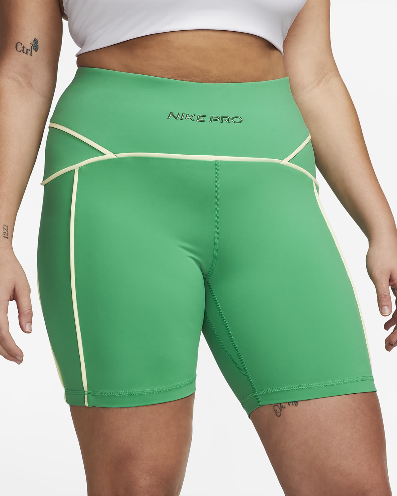 Nike Women's Sportswear Essential Green Mid-Rise Biker Shorts – Puffer Reds
