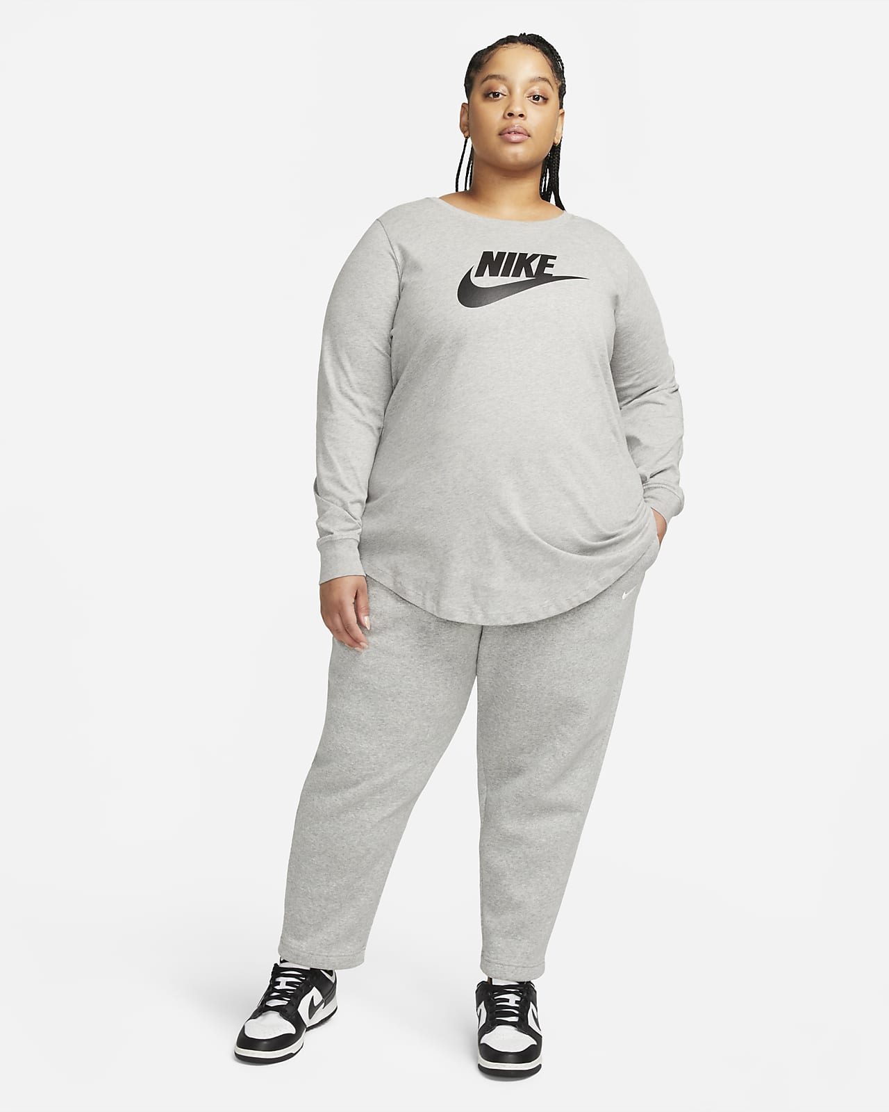 Women's Nike Slim Fit 100% Cotton Long Sleeve Shirt Size XL Light