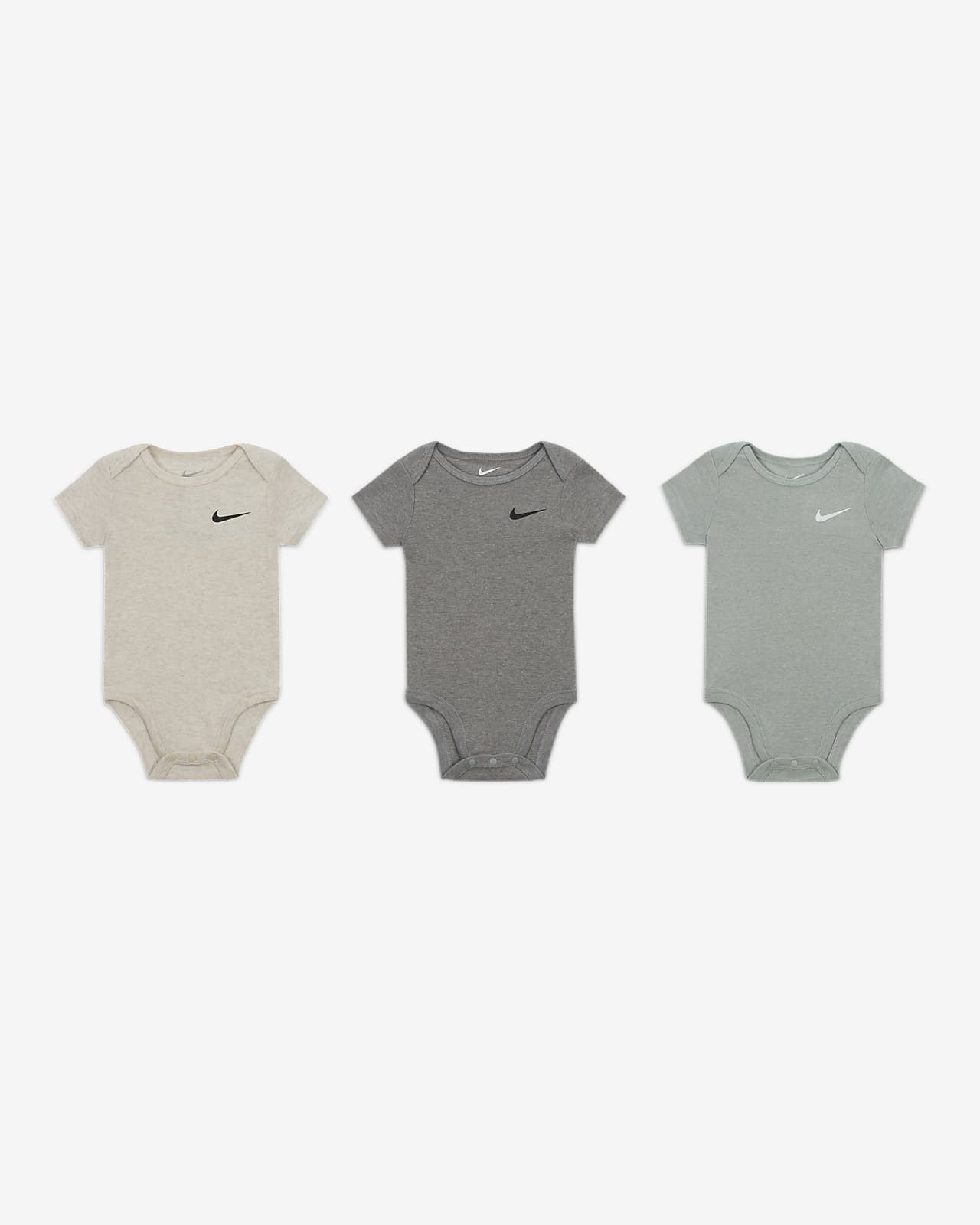Paquete de tres bodys para bebé (0-9 meses) Nike Mini Me