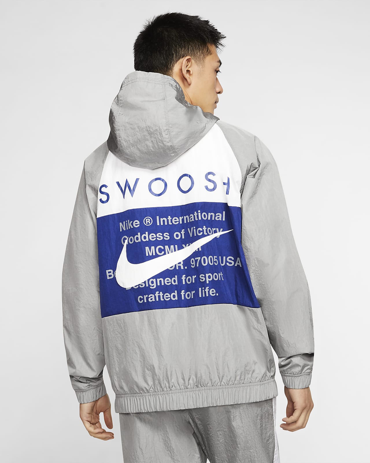 men's woven hooded jacket nike sportswear swoosh