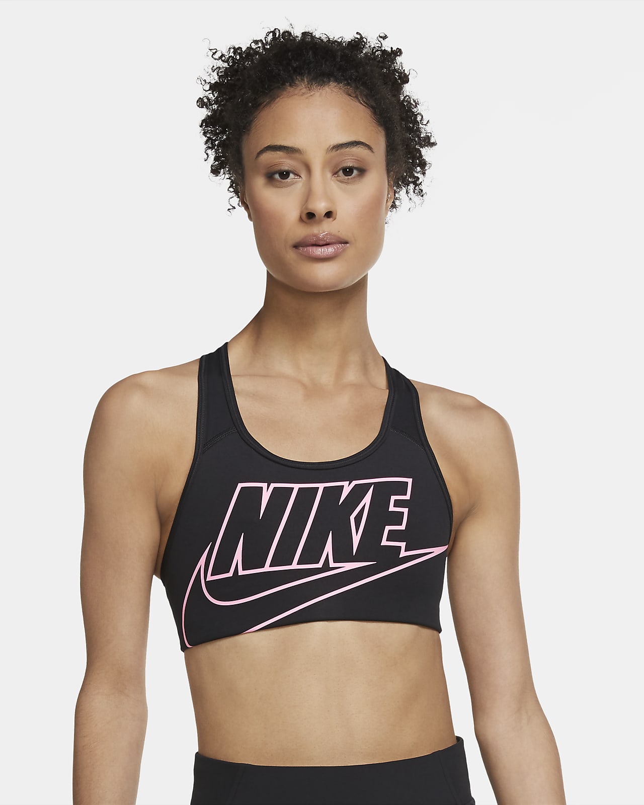 nike swoosh women's medium support sports bra