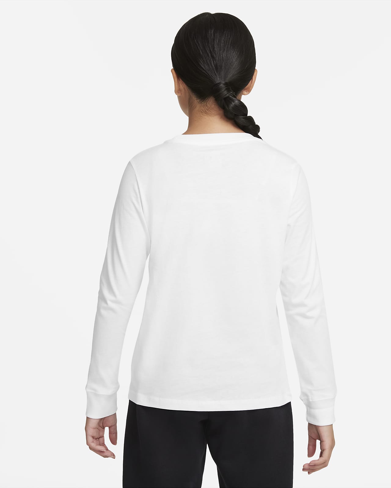 girls' long sleeved t-shirts white