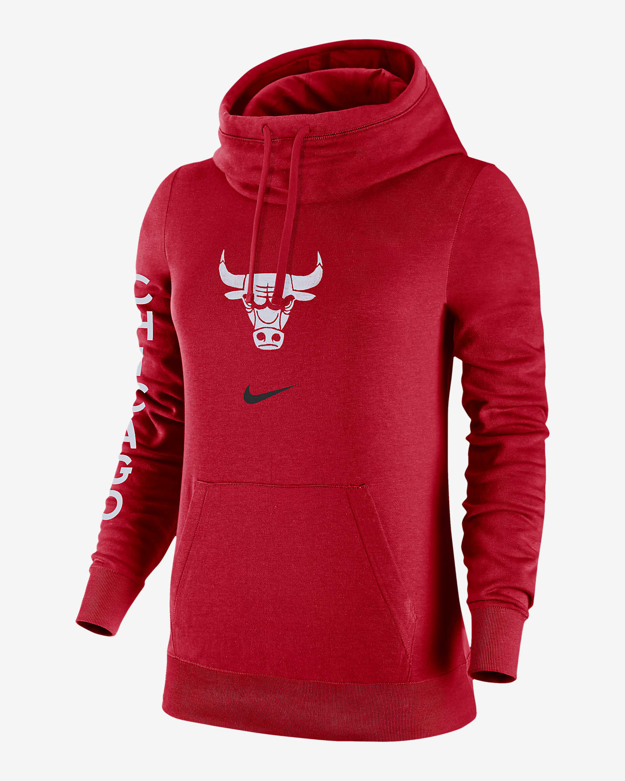 Chicago Bulls Club Fleece 2023/24 City Edition Nike NBA-hoodie met trechterhals voor dames