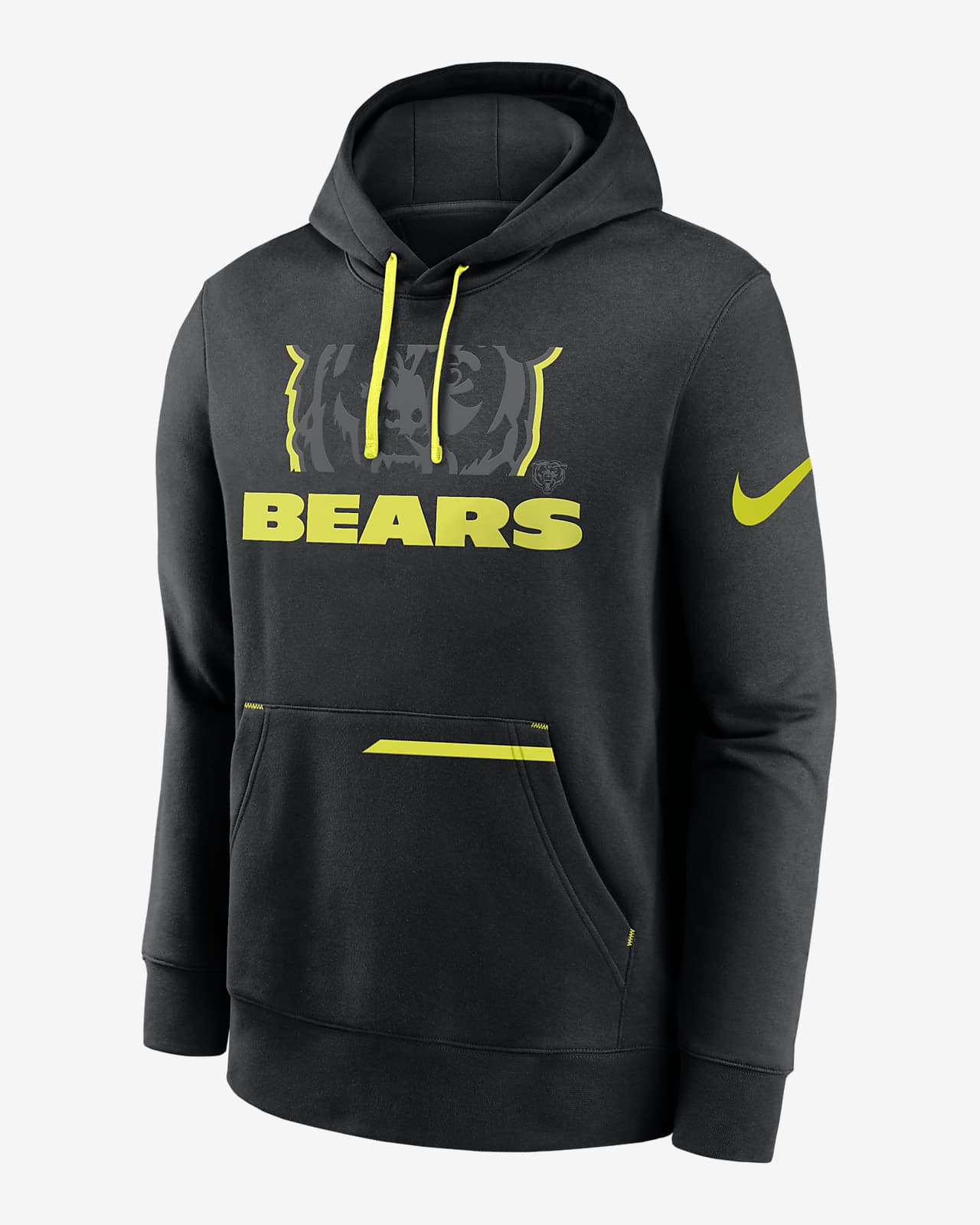 Men's Nike Black Chicago Bears Volt Pullover Hoodie