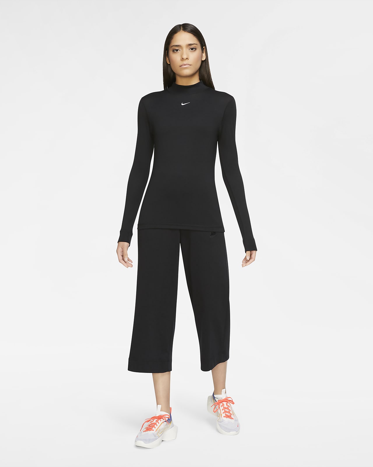 nike essential mock neck long sleeve tee