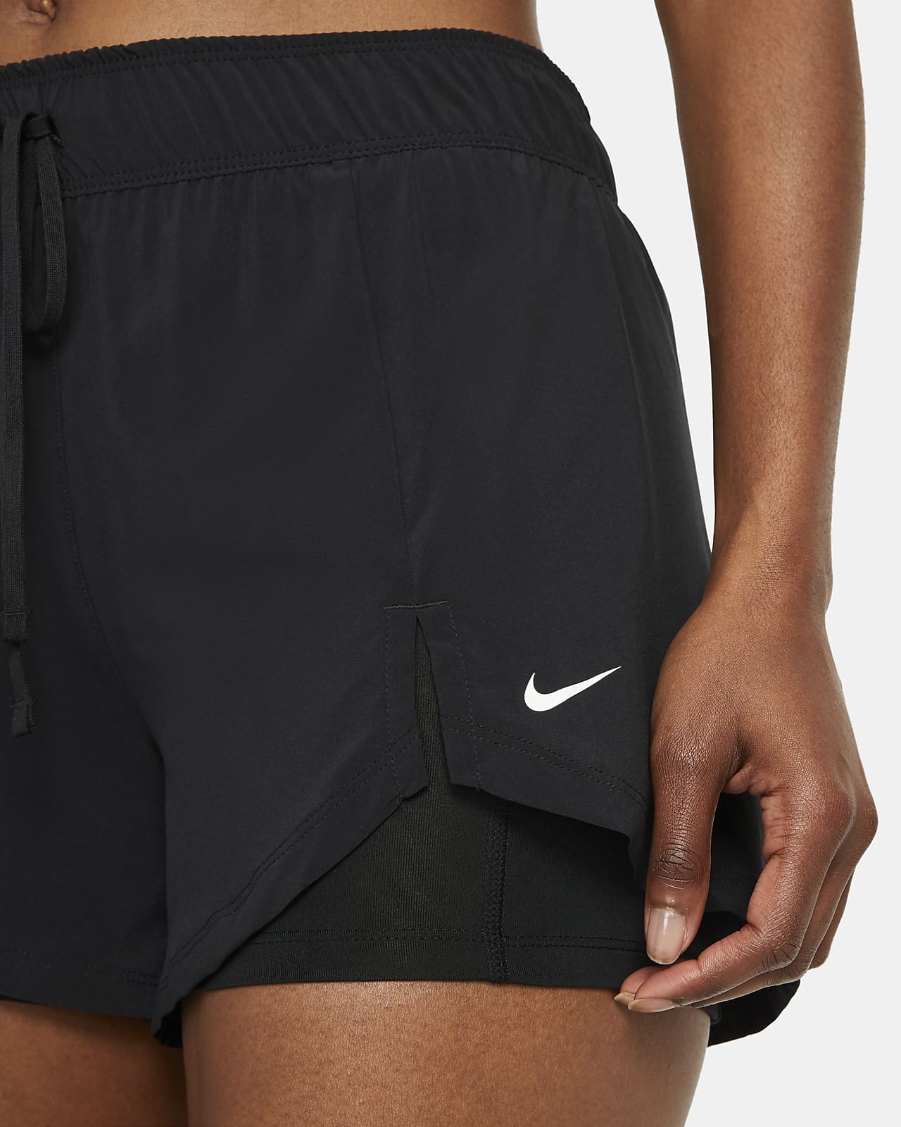 nike training pro 2 in 1 woven shorts in black