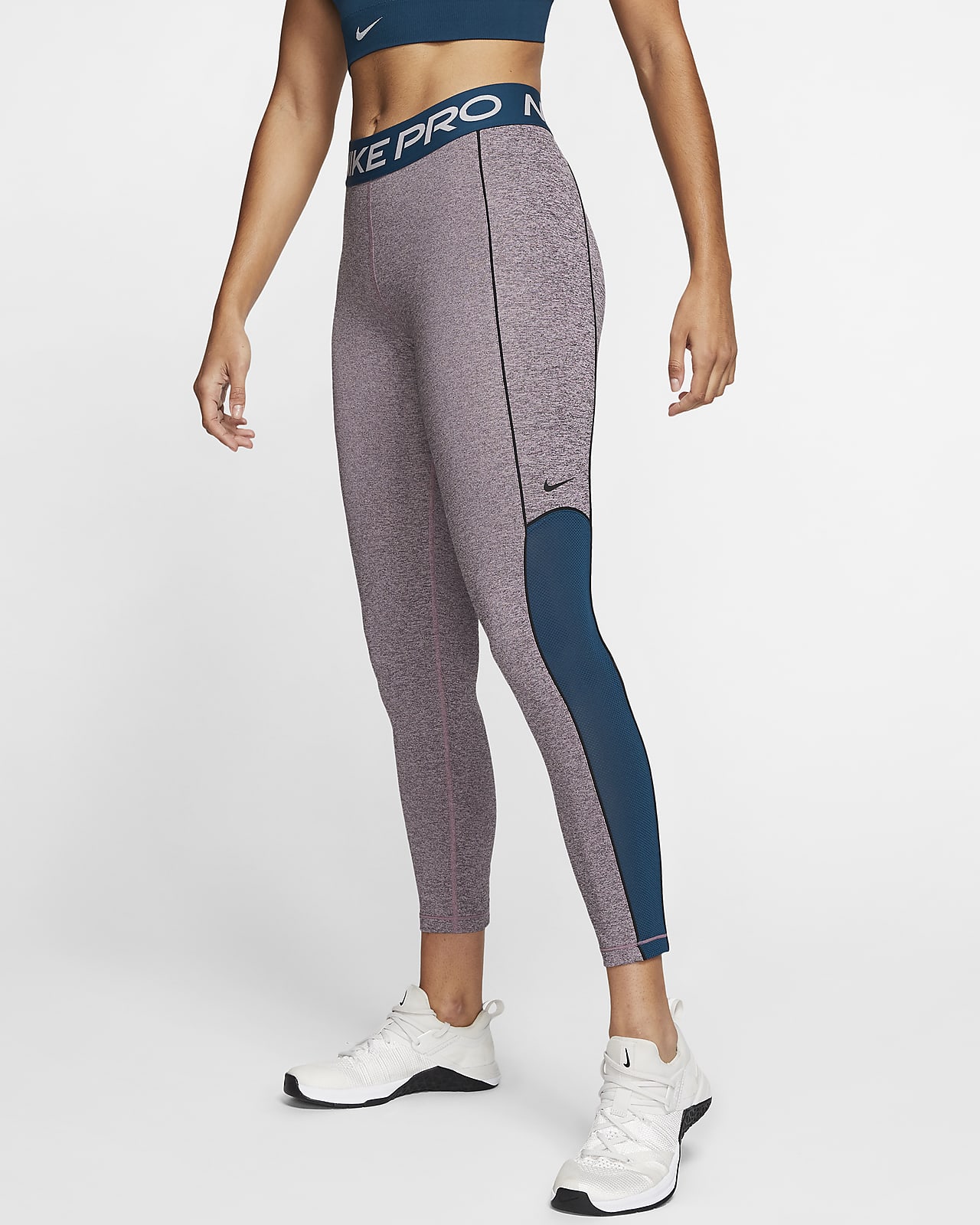 nike pro women's tights grey