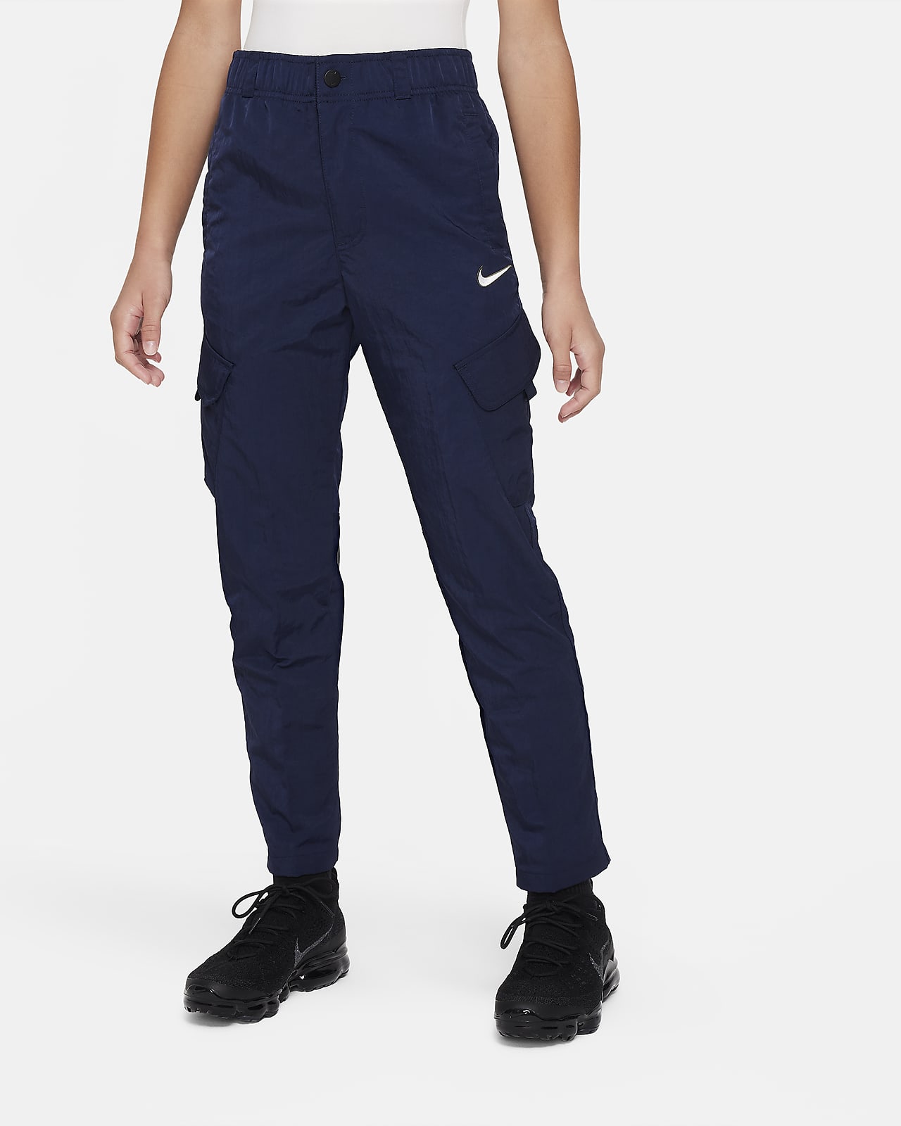 Nike NSW Woven Utility Cargo Pants Men's Medium Navy Blue DD5207-410 With  Zipper | eBay