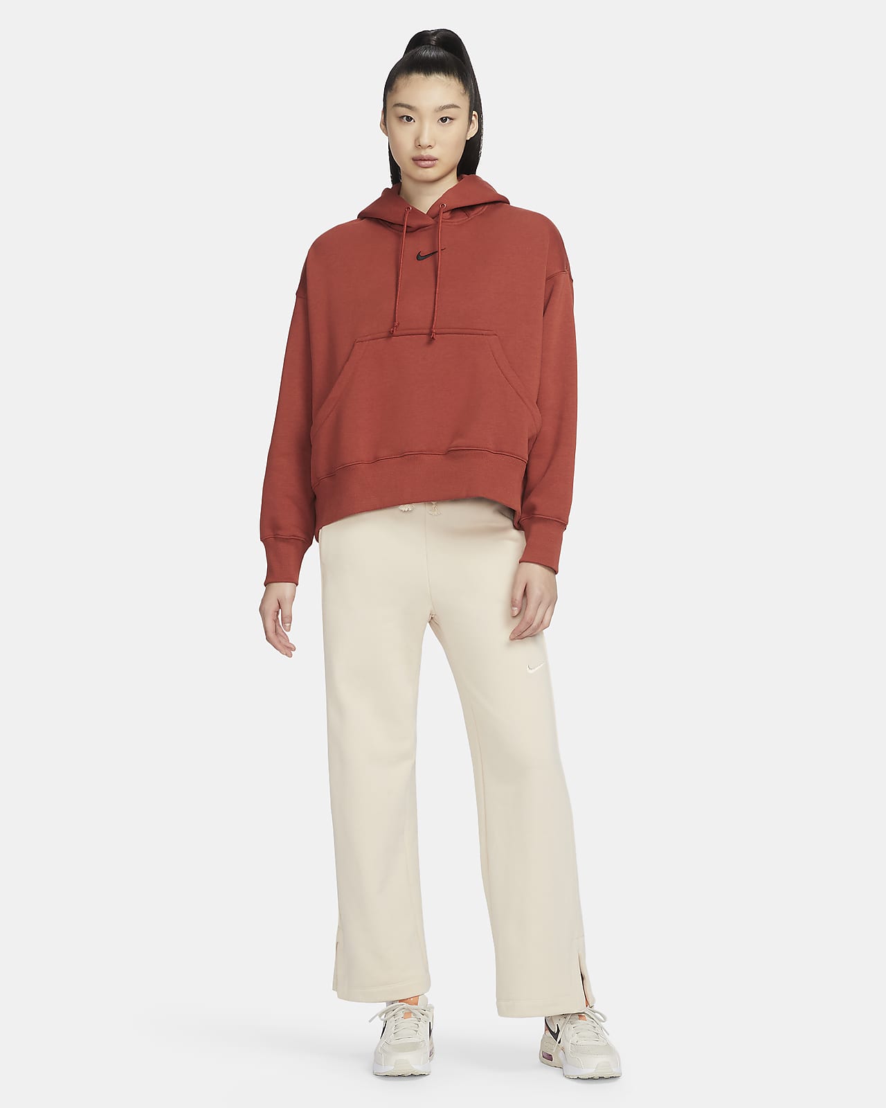 Nike women's sportswear sales oversized essential pullover hoodi