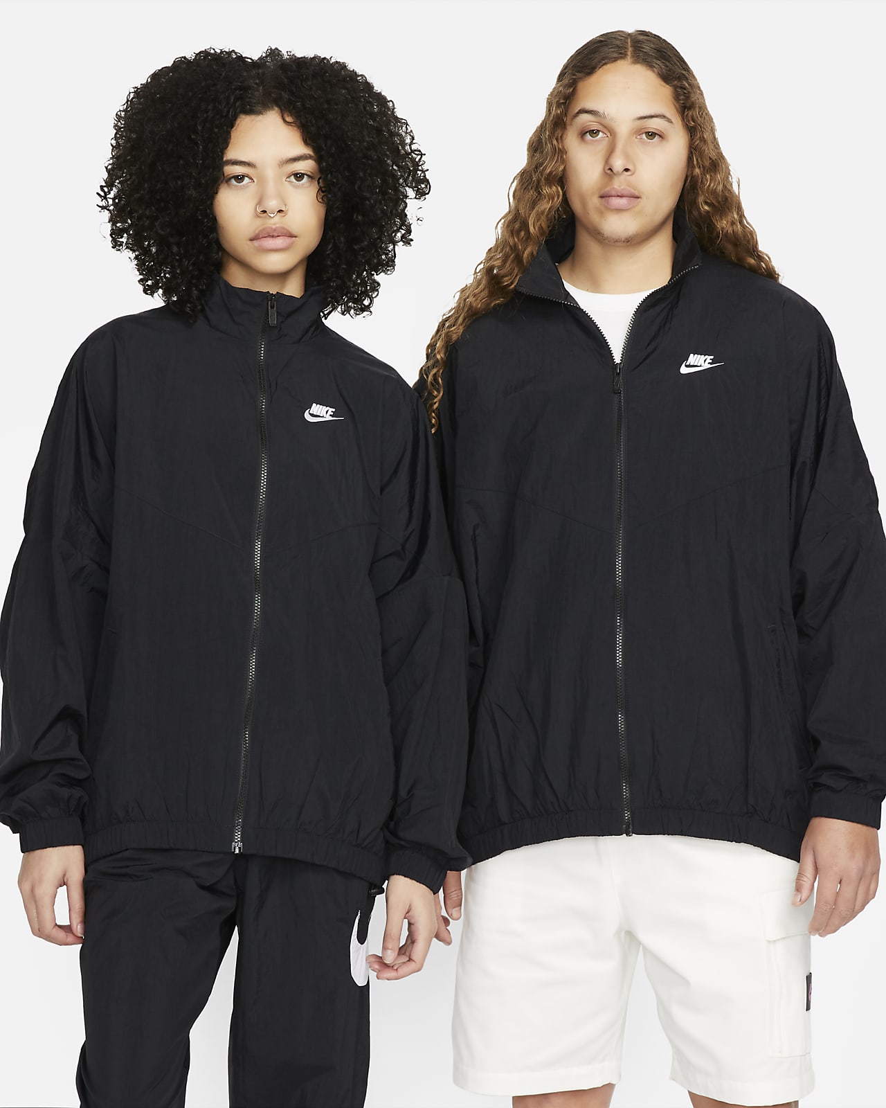 Nike Womens Sportswear Windrunner Jacket (as1, alpha, s, regular, regular,  Black/White, Small), (CN6910)
