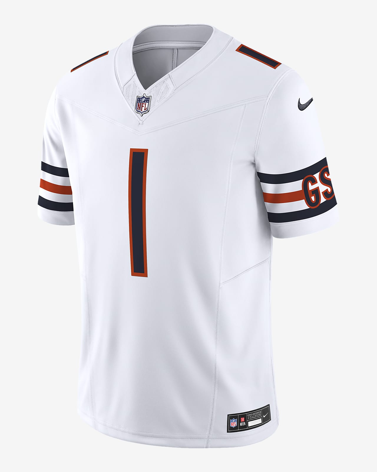 Bears Custom Men's Black Nike Flocked Lightning Vapor Limited Jersey