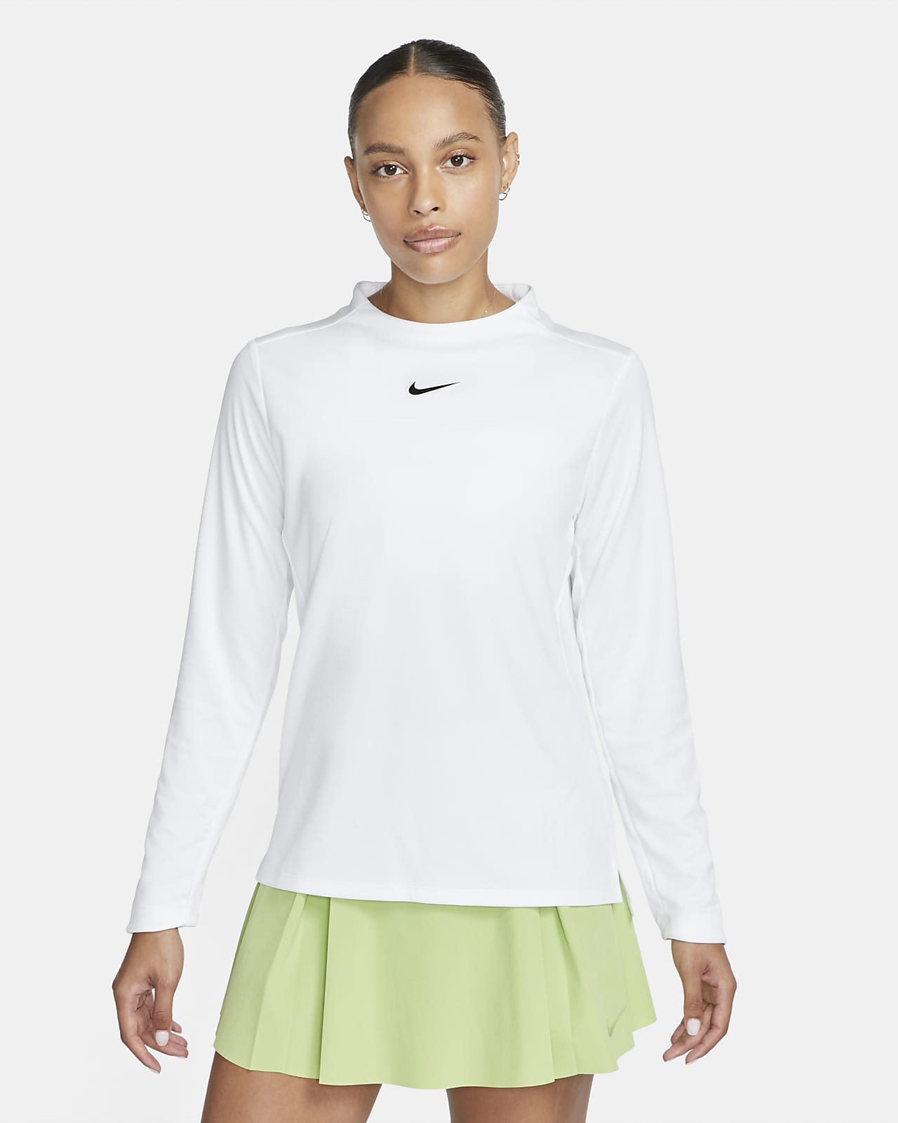 Mini-logo cropped mock-neck top, Nike, Running Tops
