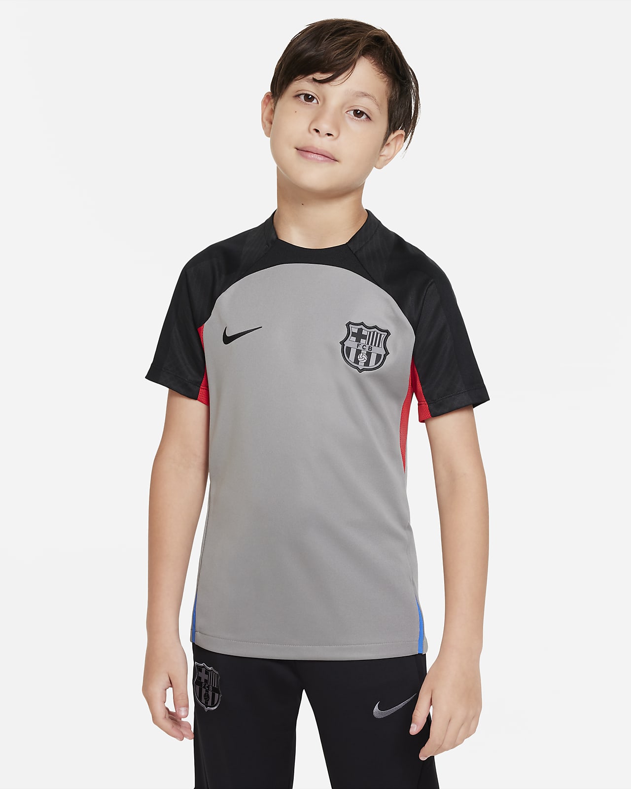 porselein totaal katoen FC Barcelona Strike Nike Dri-FIT voetbaltop met korte mouwen voor kids. Nike  BE