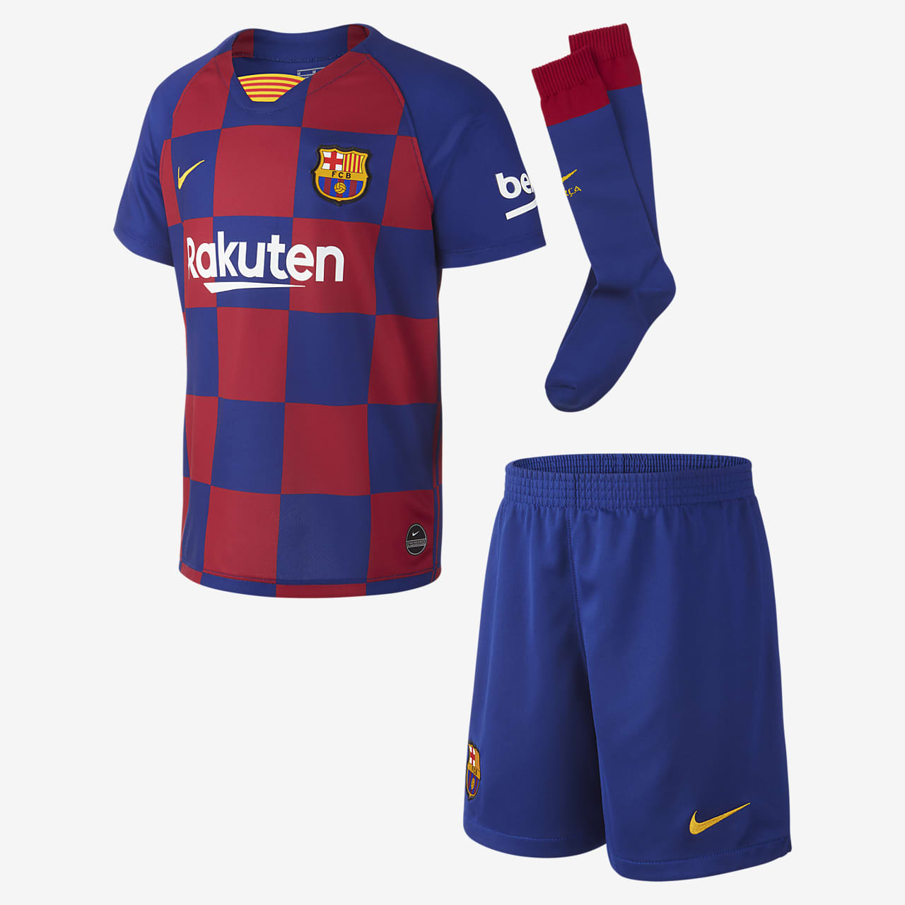 Kit de fútbol de local para niño talla pequeña del FC Barcelona 2019/20.  Nike CL
