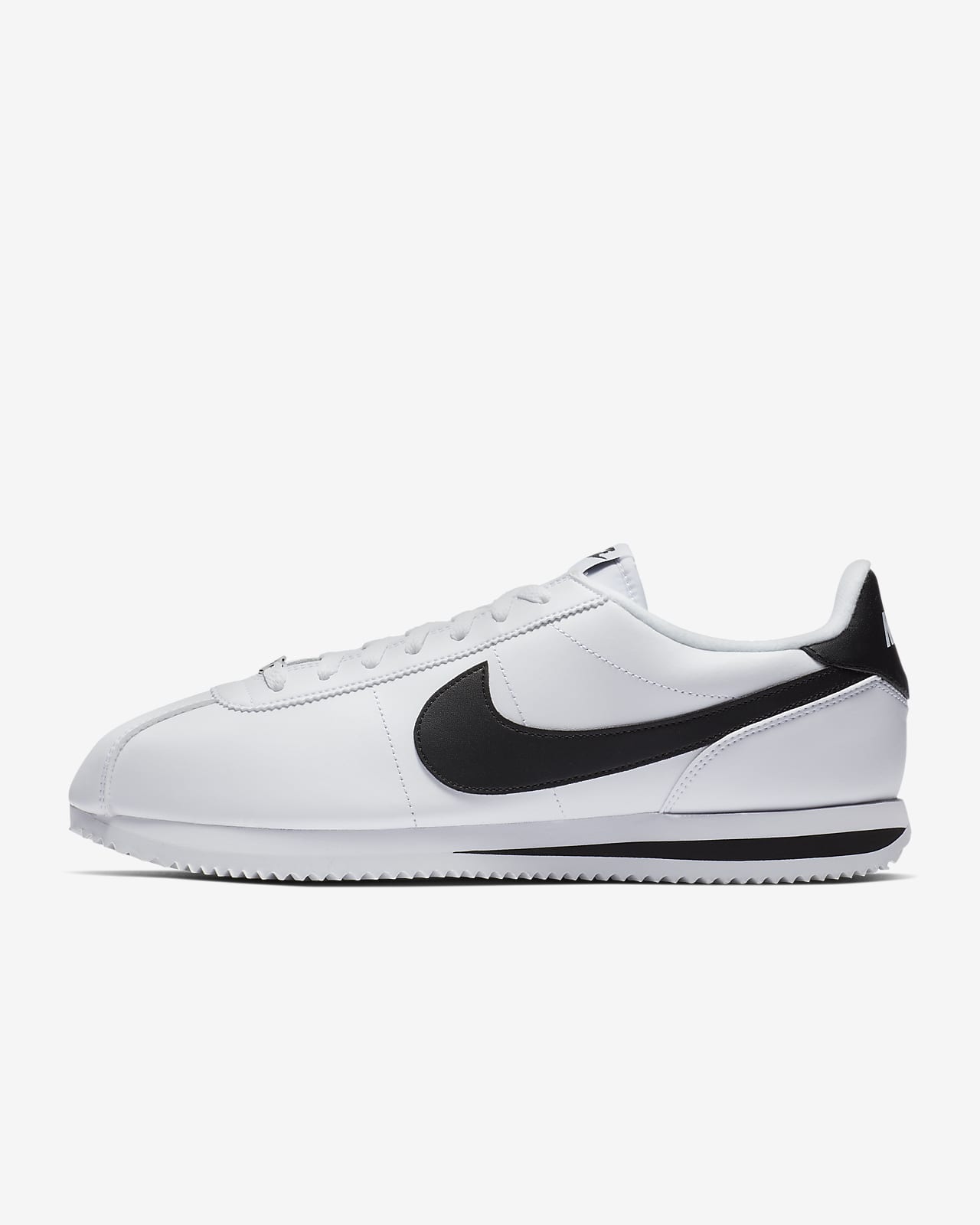 nike cortez basic black white