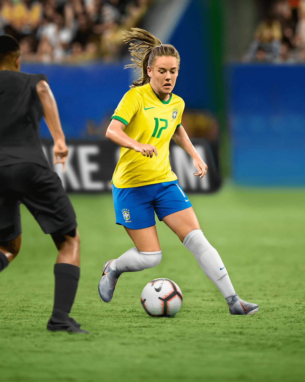 Camiseta de fútbol de local para mujer Stadium de Brasil 2019. Nike CL