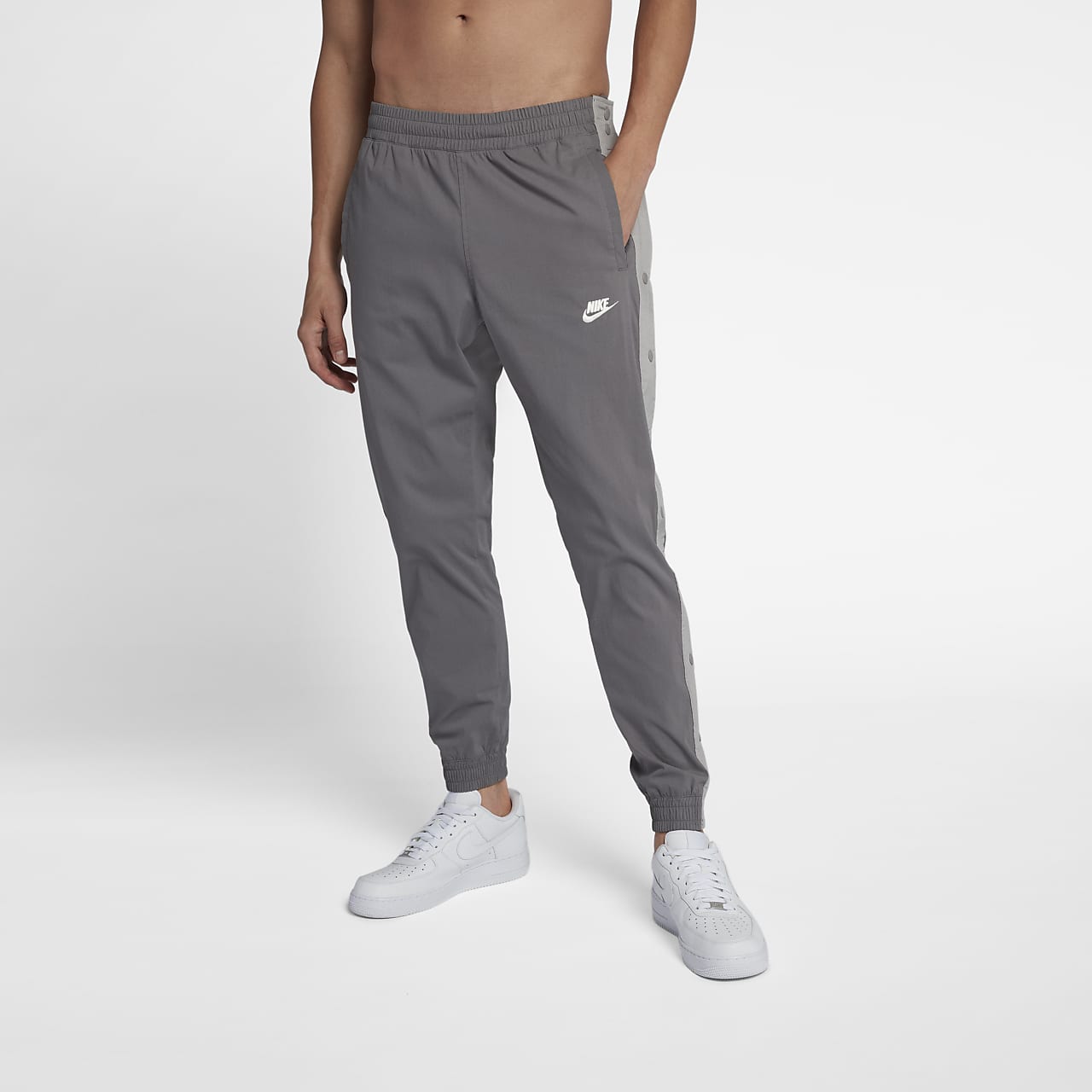 grey joggers white air force