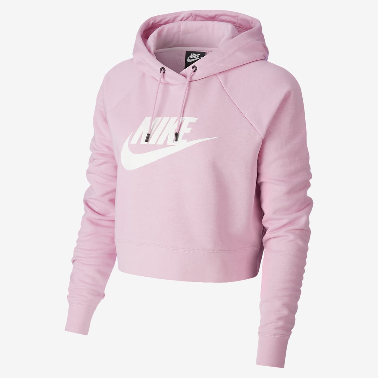 nike cropped hoodie pink 