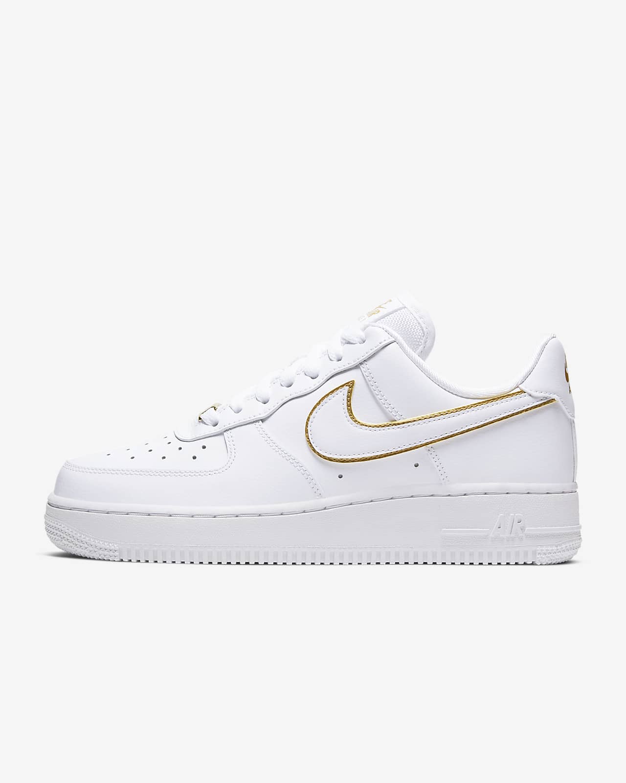 Nike Air Force 1 '07 Essential WeiÃ Gold - nike WMNS AIR FORCE 1 '07 WHITECOOL GREY METALLIC 