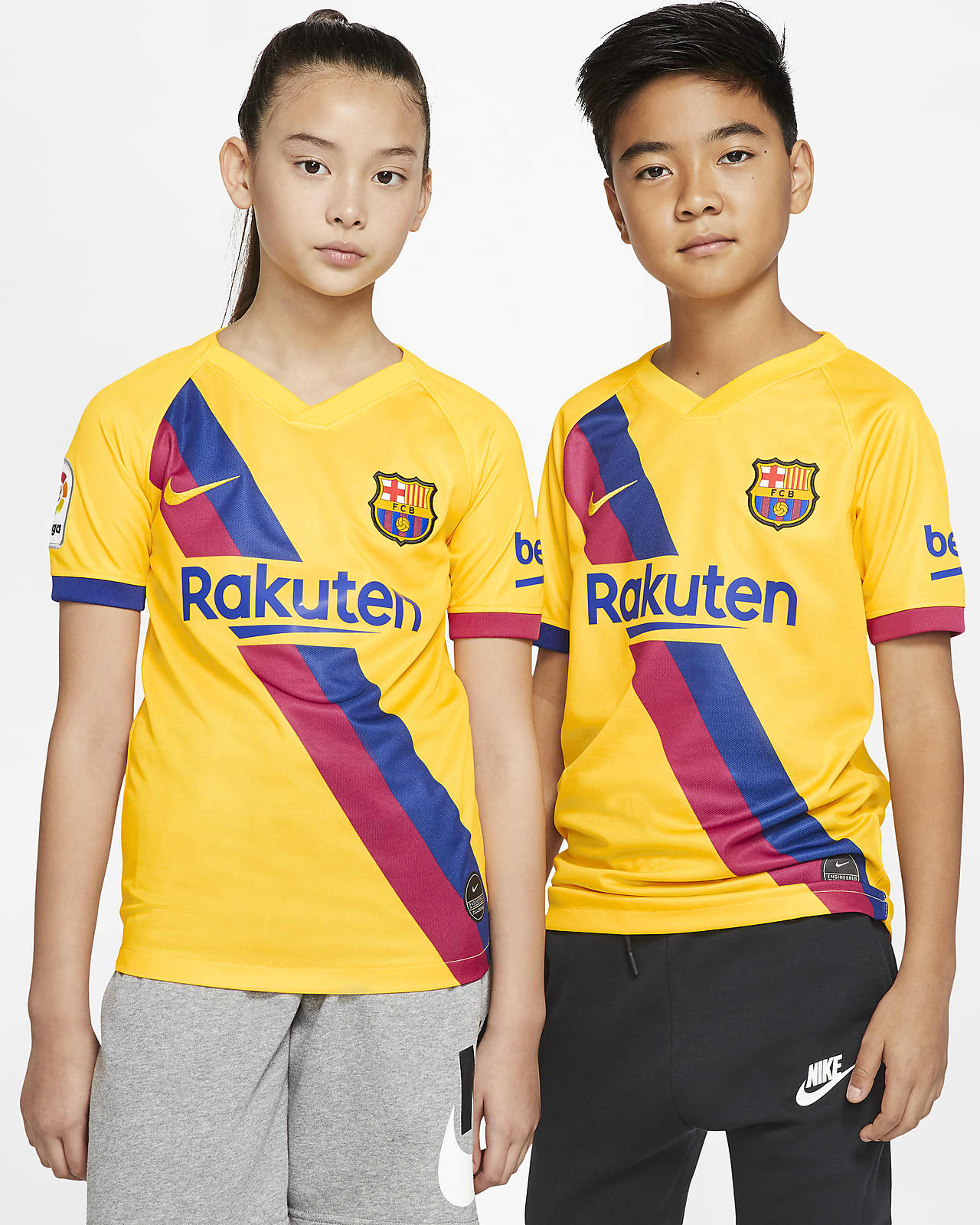 Camiseta de fútbol de visitante para niños talla grande Stadium del FC Barcelona 2019/20. Nike.com