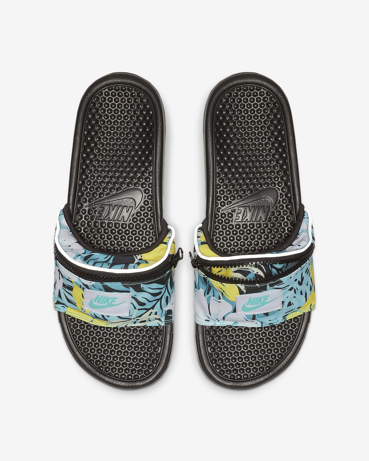 nike slides with zipper pouch