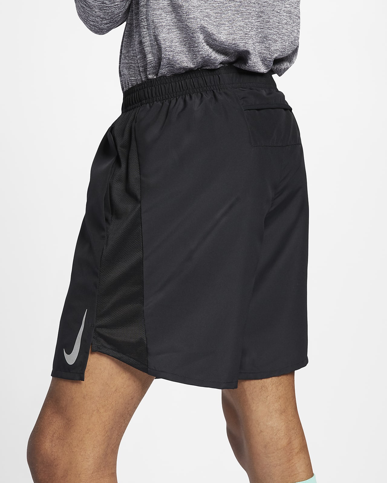 nike running challenger shorts in black