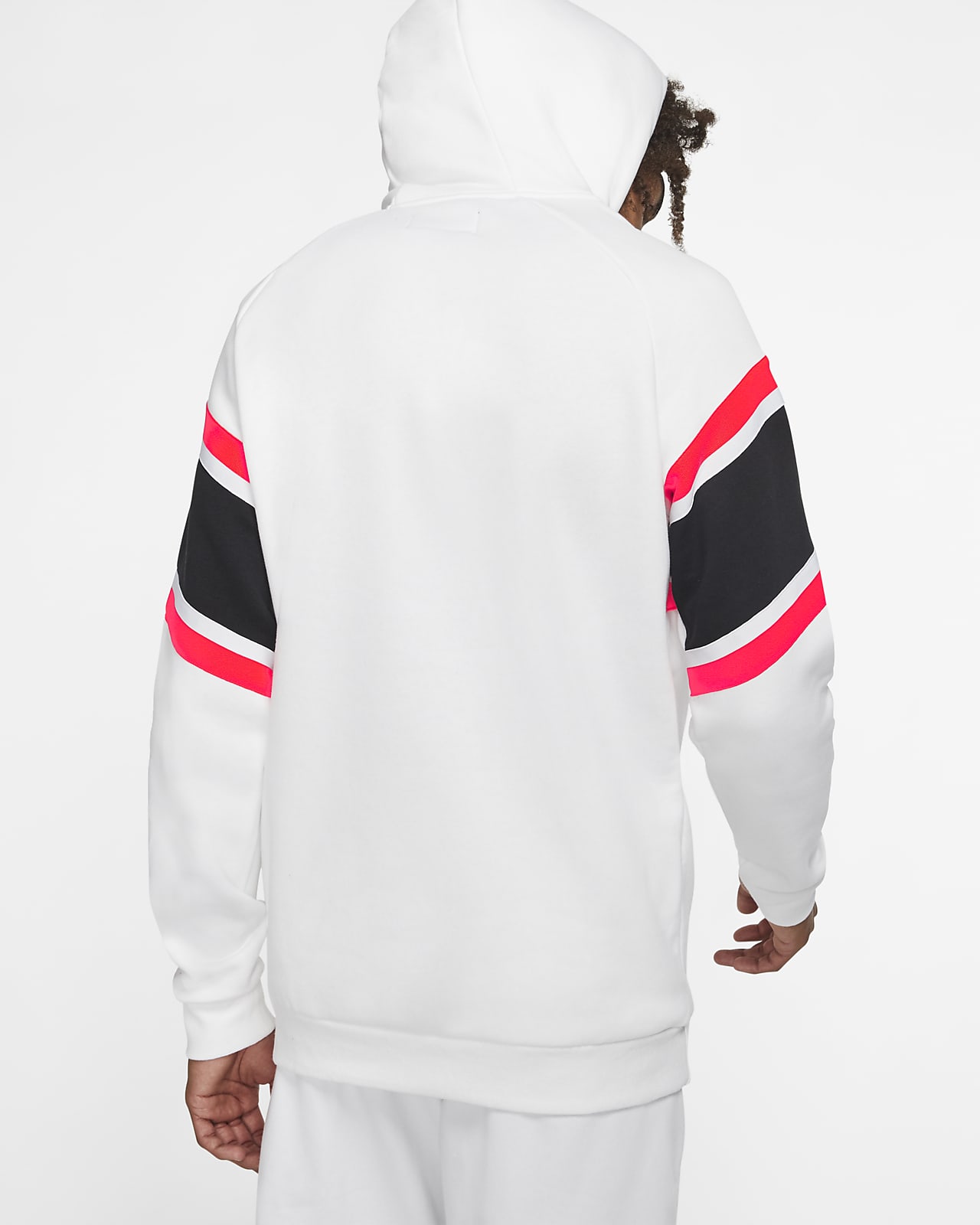white fleece pullover
