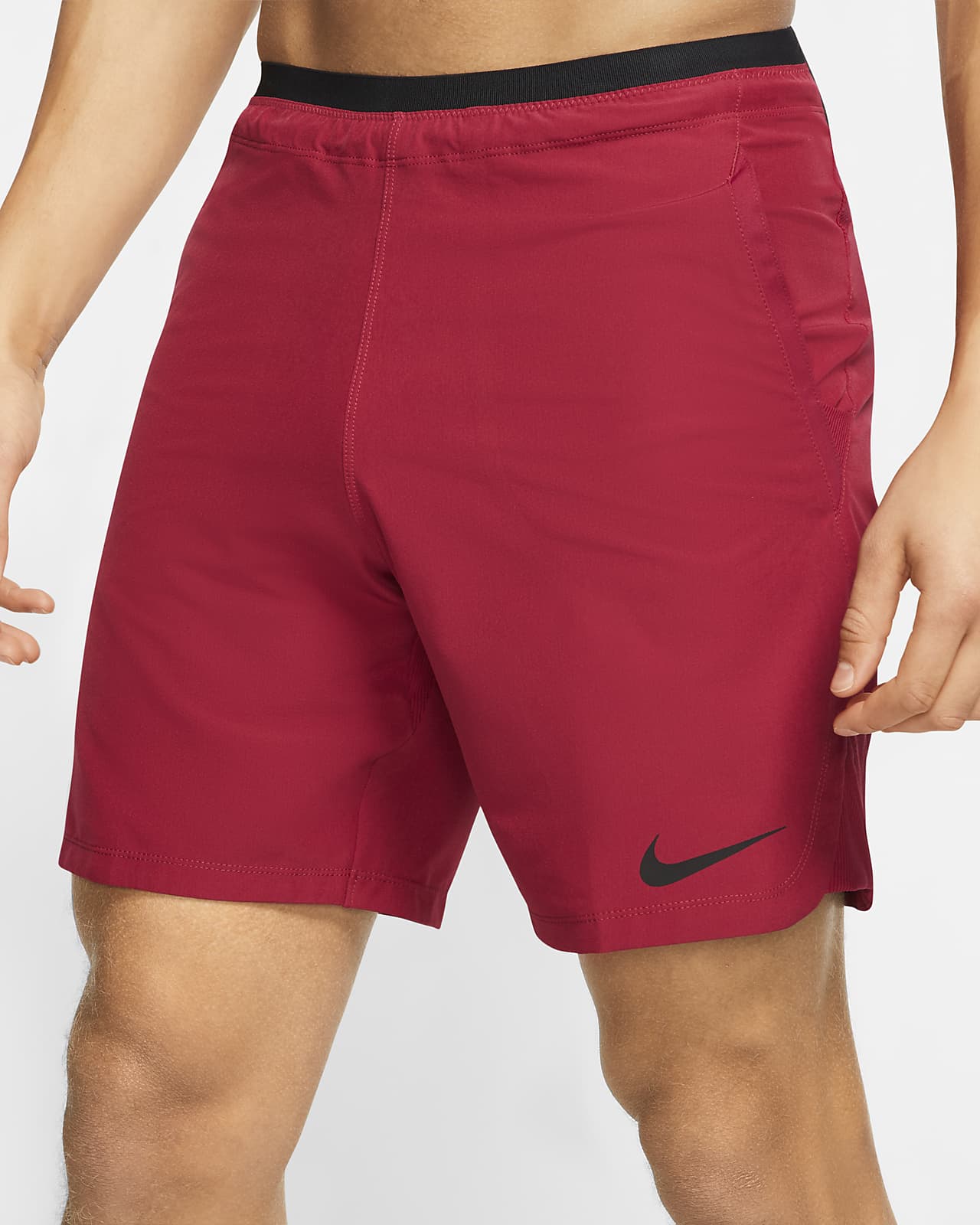 red nike flex shorts