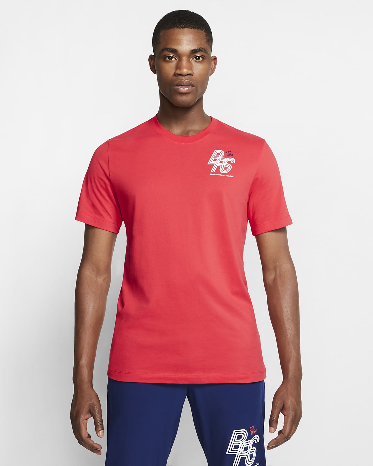 blue and red nike shirt
