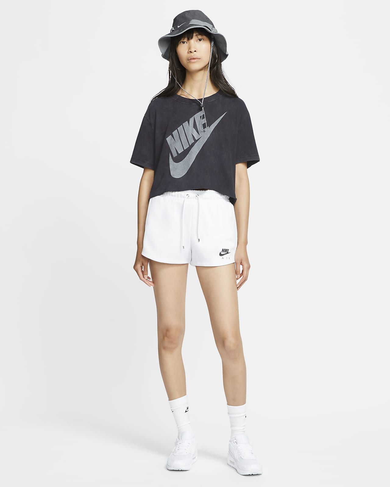 Nike crop top on sale and shorts outfit