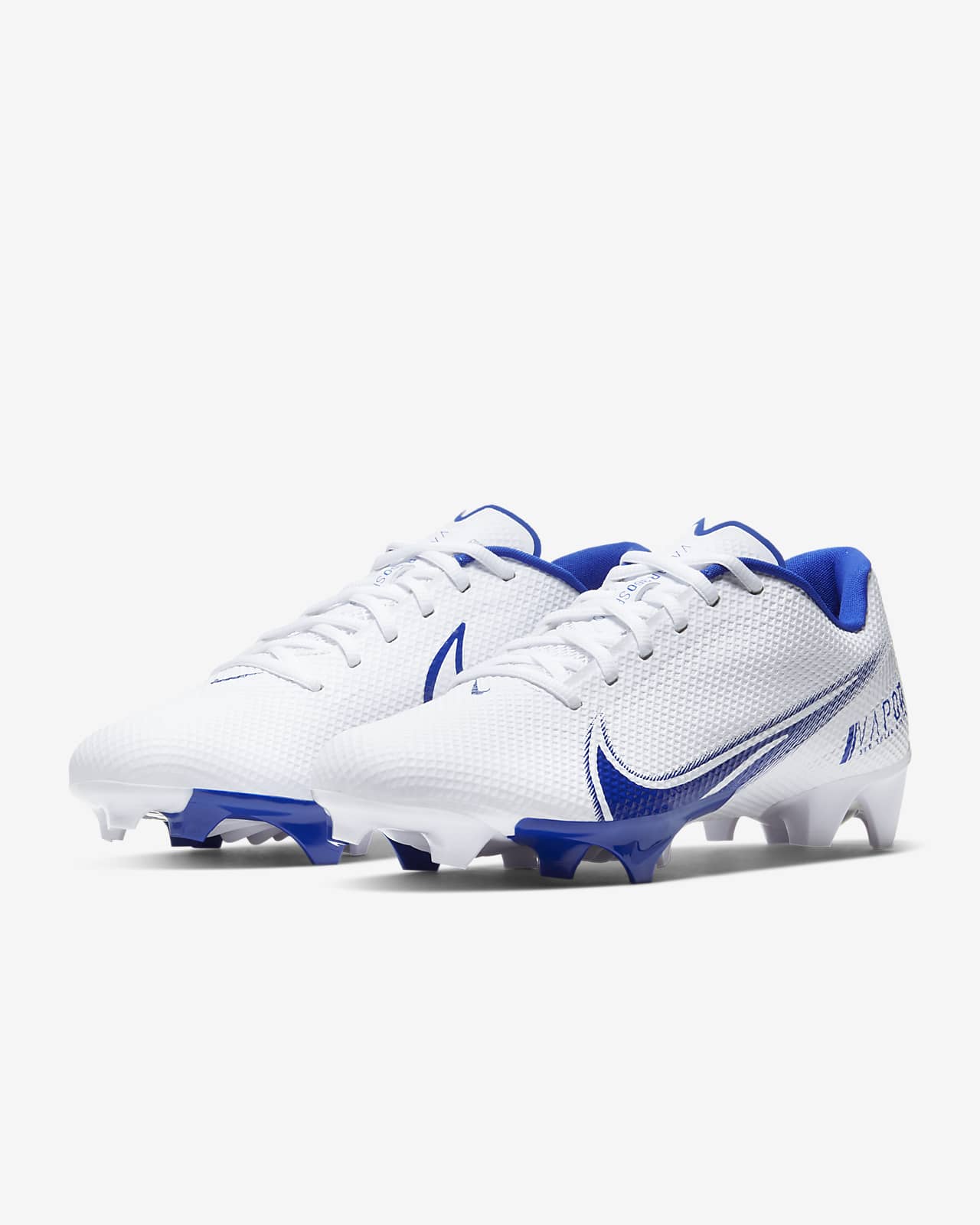 nike vapor cleats blue and white